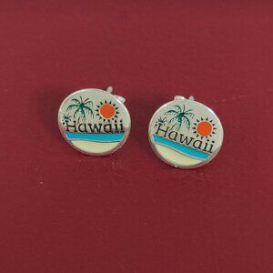 Hawaii Beach Travel Stud Earrings Exclusive Designed Women Jewelry S925 Silver